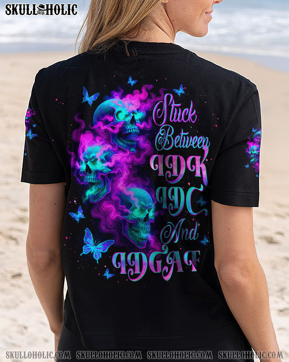 STUCK BETWEEN IDK IDC AND IDGAF SKULL ALL OVER PRINT - TLTW0304252