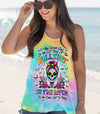 THE GOOD GIRL IN ME GOT TIRED SKULL MESSY BUN TIE DYE ALL OVER PRINT  - TLTW0403251