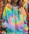 THE GOOD GIRL IN ME GOT TIRED SKULL MESSY BUN TIE DYE ALL OVER PRINT  - TLTW0403251
