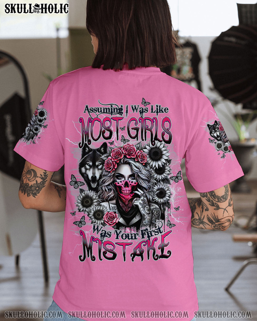 ASSUMING I WAS LIKE MOST GIRLS WOLF SKULL LADY ALL OVER PRINT - TLTW0804251