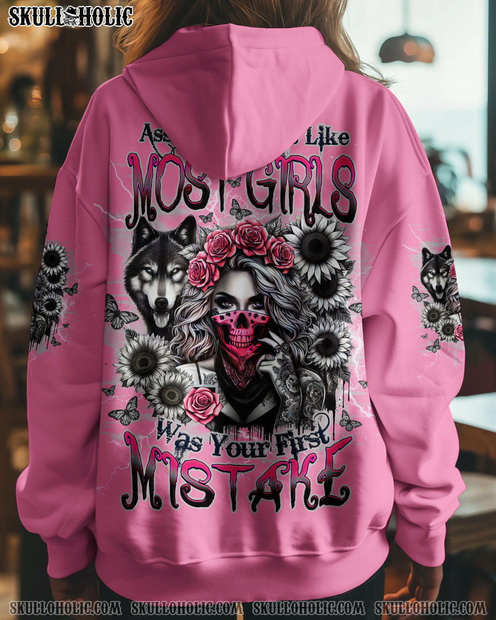 ASSUMING I WAS LIKE MOST GIRLS WOLF SKULL LADY ALL OVER PRINT - TLTW0804251