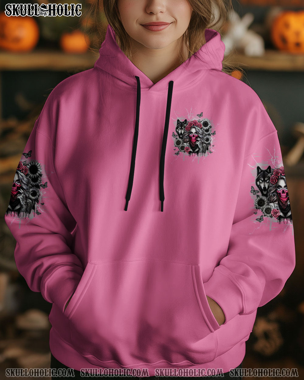 ASSUMING I WAS LIKE MOST GIRLS WOLF SKULL LADY ALL OVER PRINT - TLTW0804251
