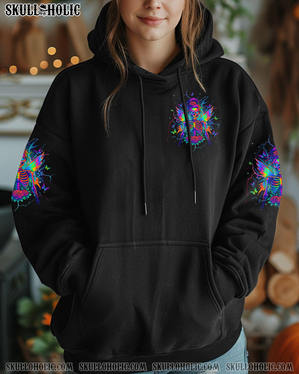 KARMA FAIRY SKULL MESSY BUN SKELETON ALL OVER PRINT - TLTW0905252