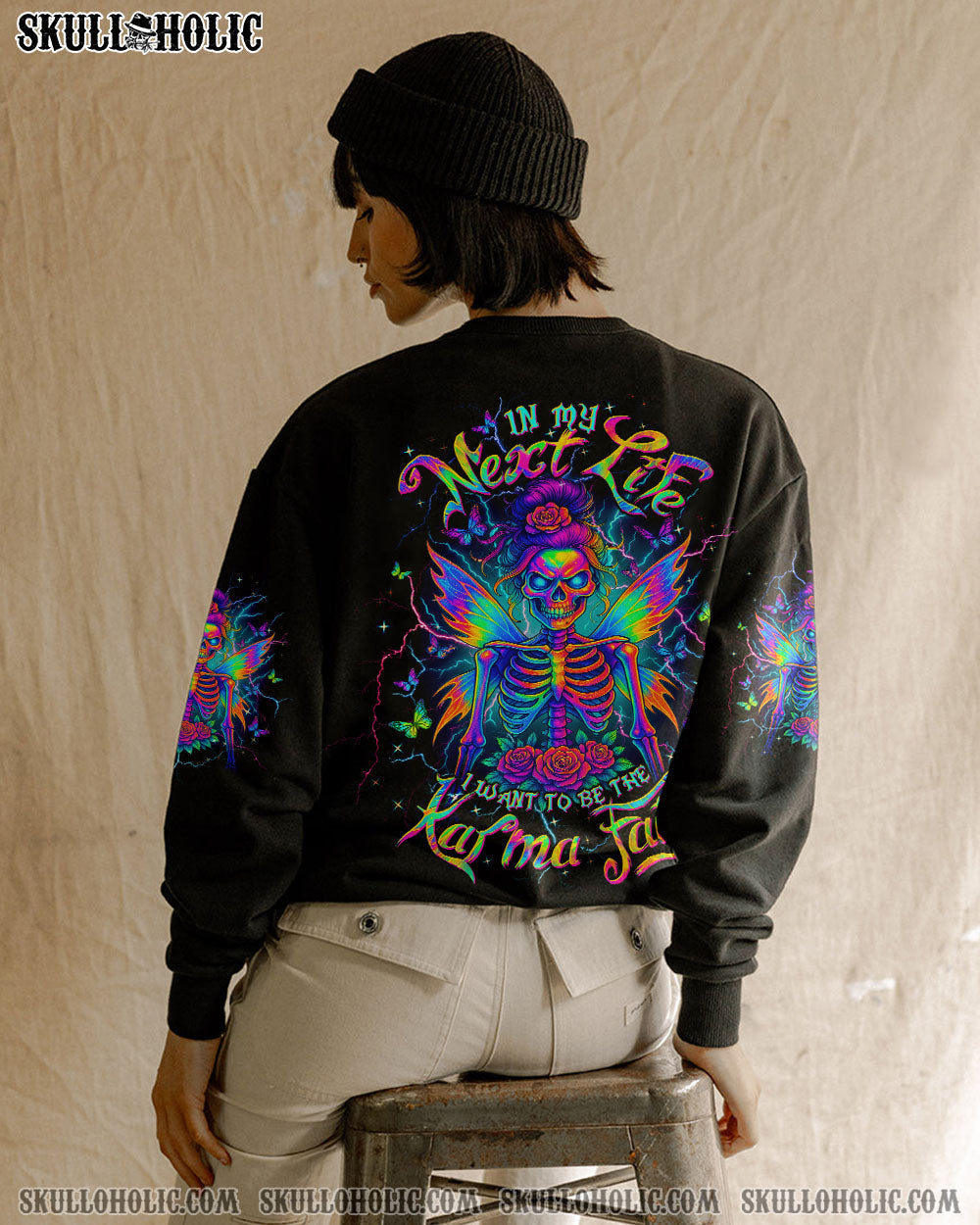 KARMA FAIRY SKULL MESSY BUN SKELETON ALL OVER PRINT - TLTW0905252