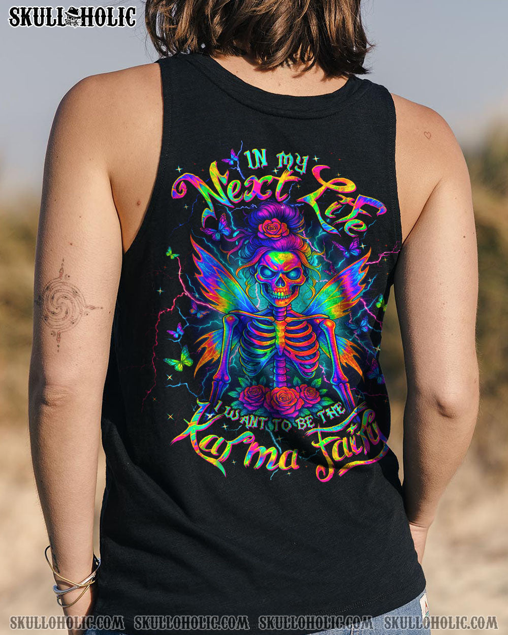 KARMA FAIRY SKULL MESSY BUN SKELETON ALL OVER PRINT - TLTW0905252