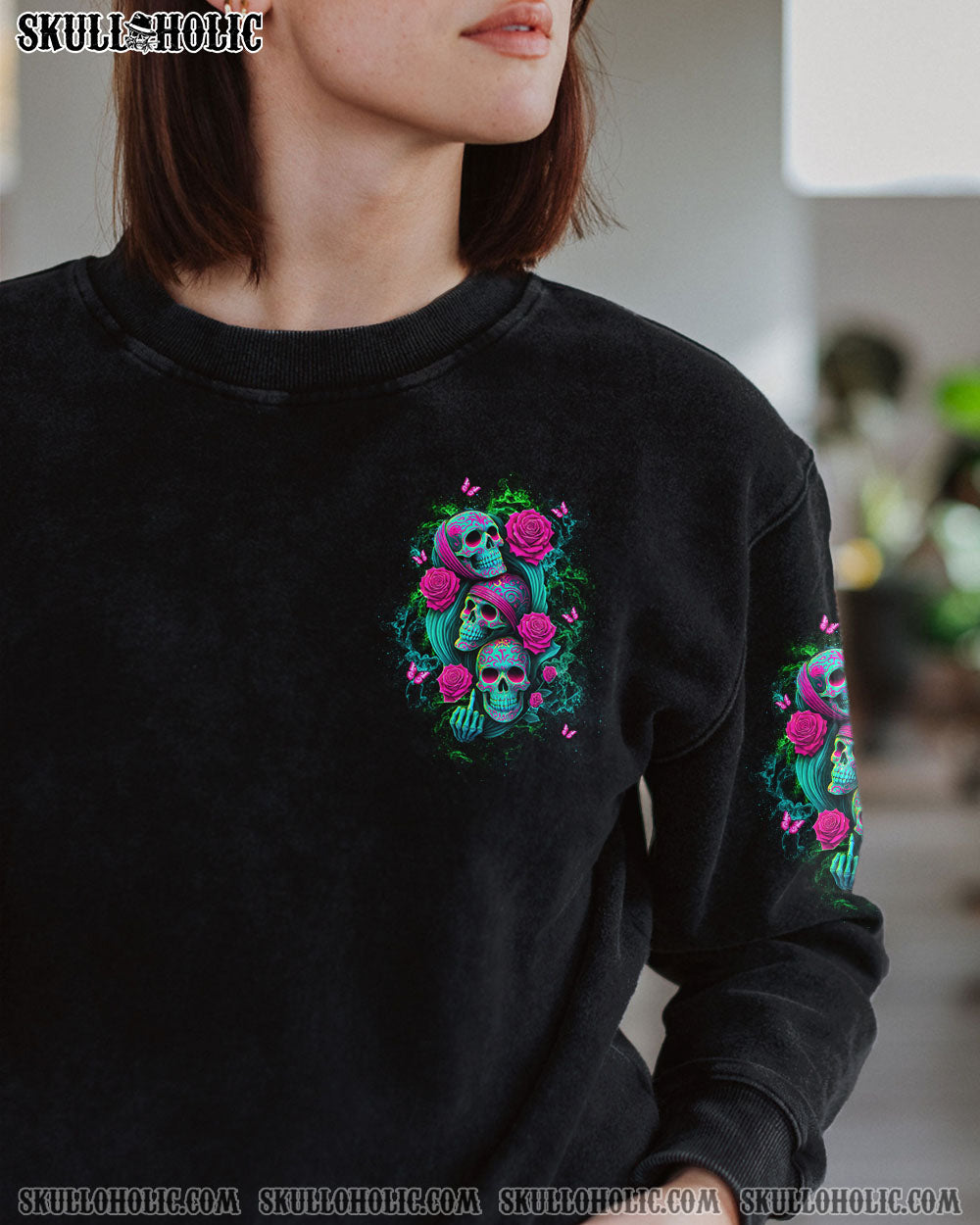 THE GOOD GIRL IN ME GOT TIRED SKULL ROSE ALL OVER PRINT - TLTW1004252