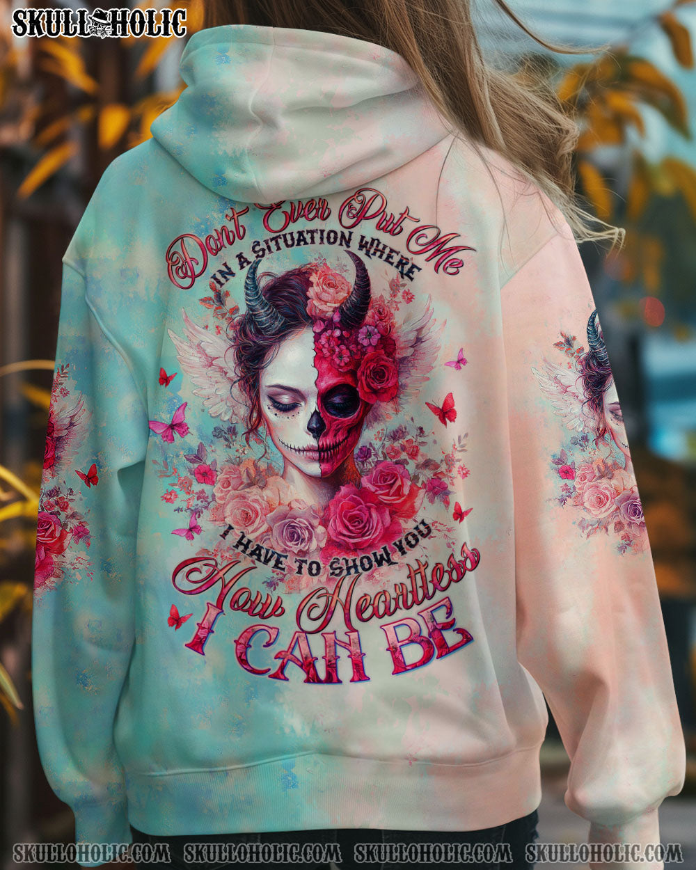 HOW HEARTLESS I CAN BE SKULL LADY ALL OVER PRINT -  TLTW1104251