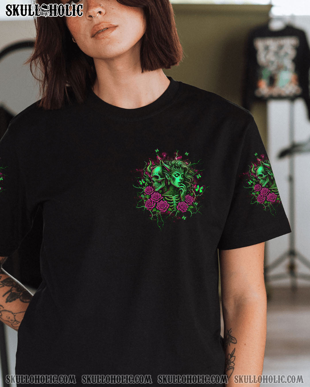 I'M NEVER ALONE SKULL DEMON LADY ALL OVER PRINT - TLTW1204251