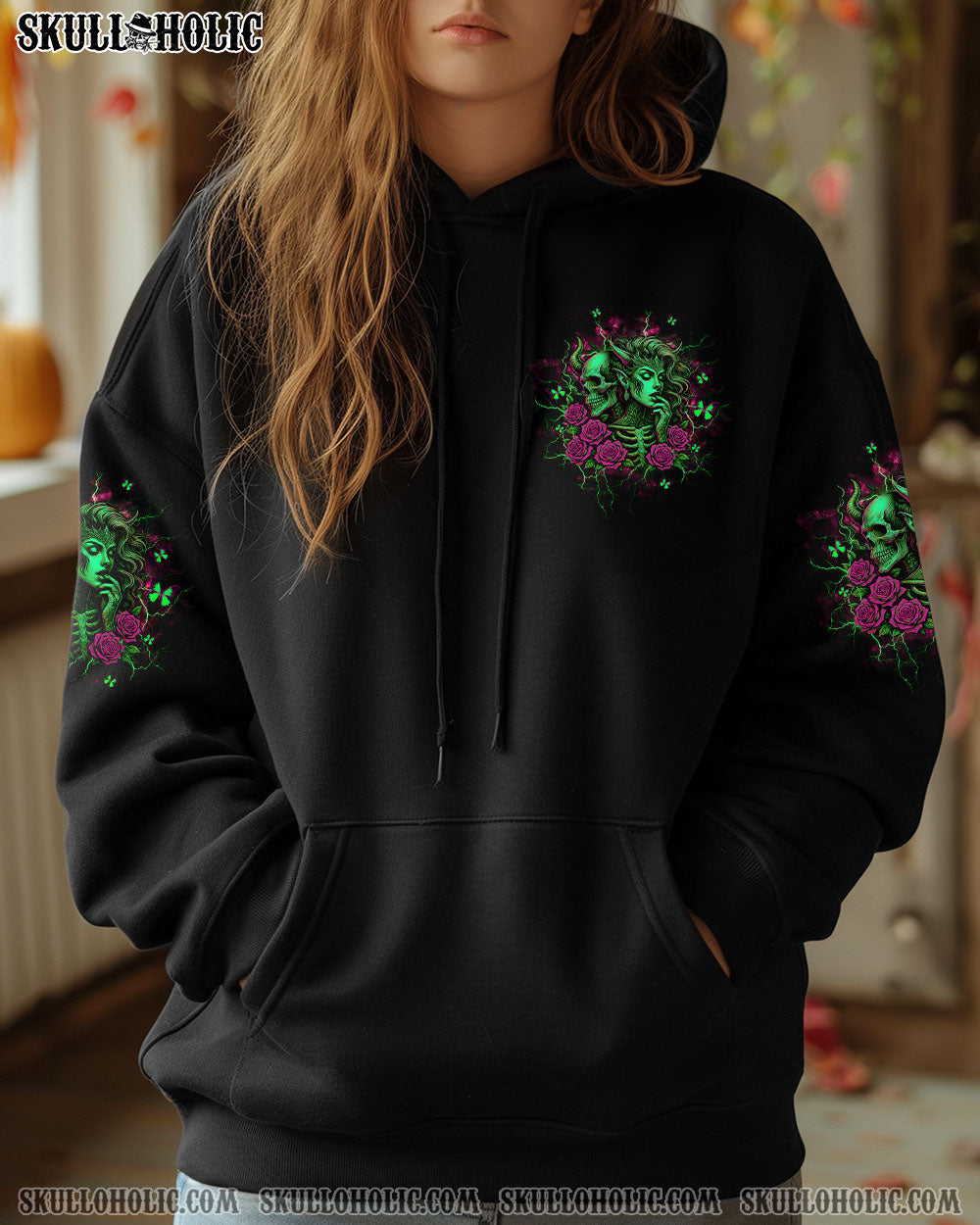 I'M NEVER ALONE SKULL DEMON LADY ALL OVER PRINT - TLTW1204251