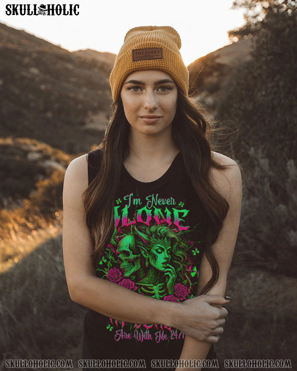 I'M NEVER ALONE SKULL DEMON LADY ALL OVER PRINT - TLTW1204251