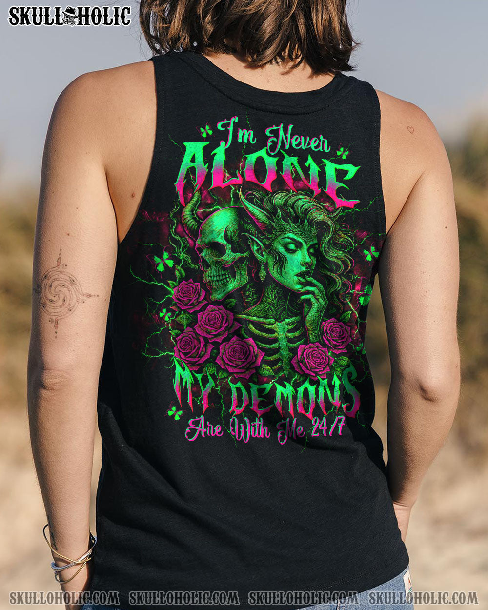 I'M NEVER ALONE SKULL DEMON LADY ALL OVER PRINT - TLTW1204251