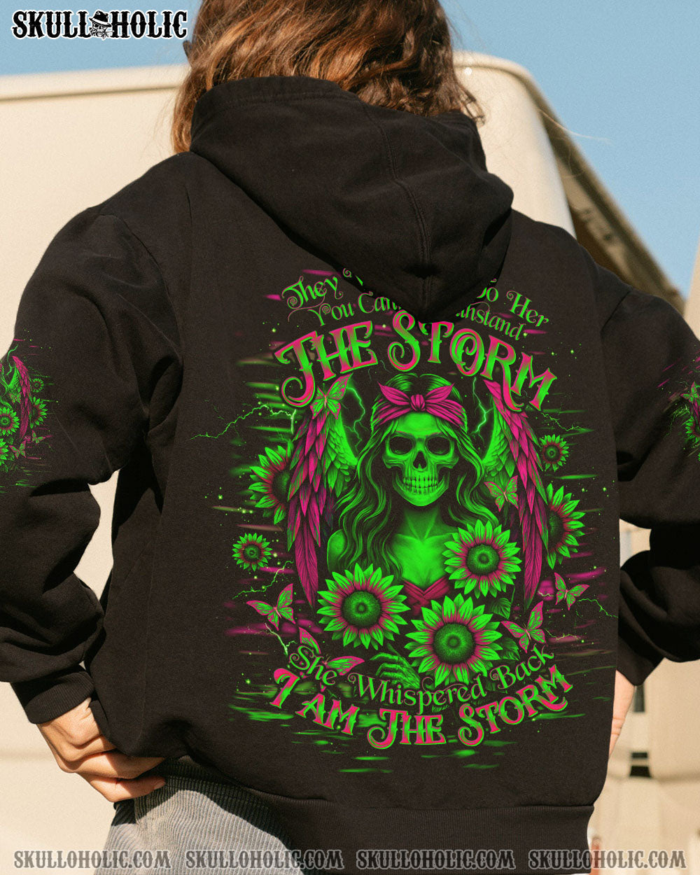 I AM THE STORM SKELETON WINGS SUNFLOWER ALL OVER PRINT   - TLTW1204252