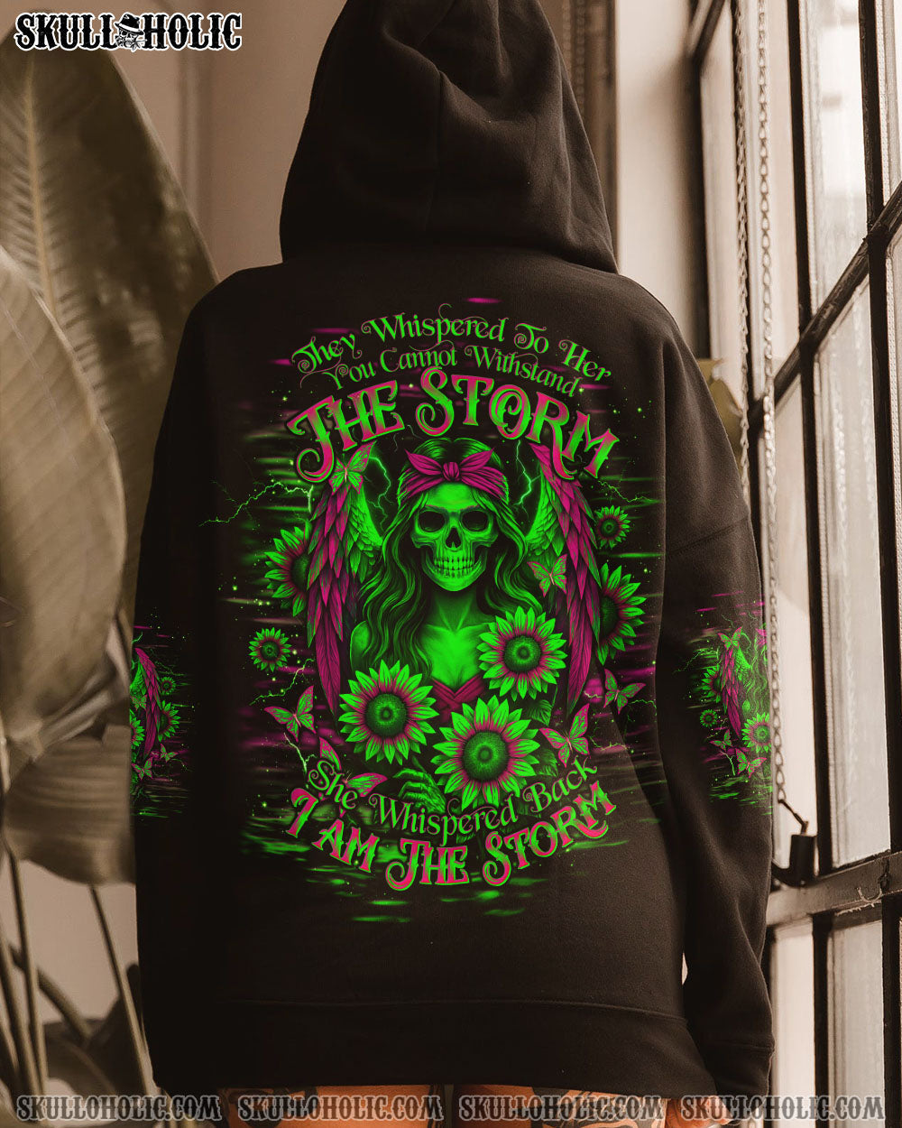 I AM THE STORM SKELETON WINGS SUNFLOWER ALL OVER PRINT   - TLTW1204252