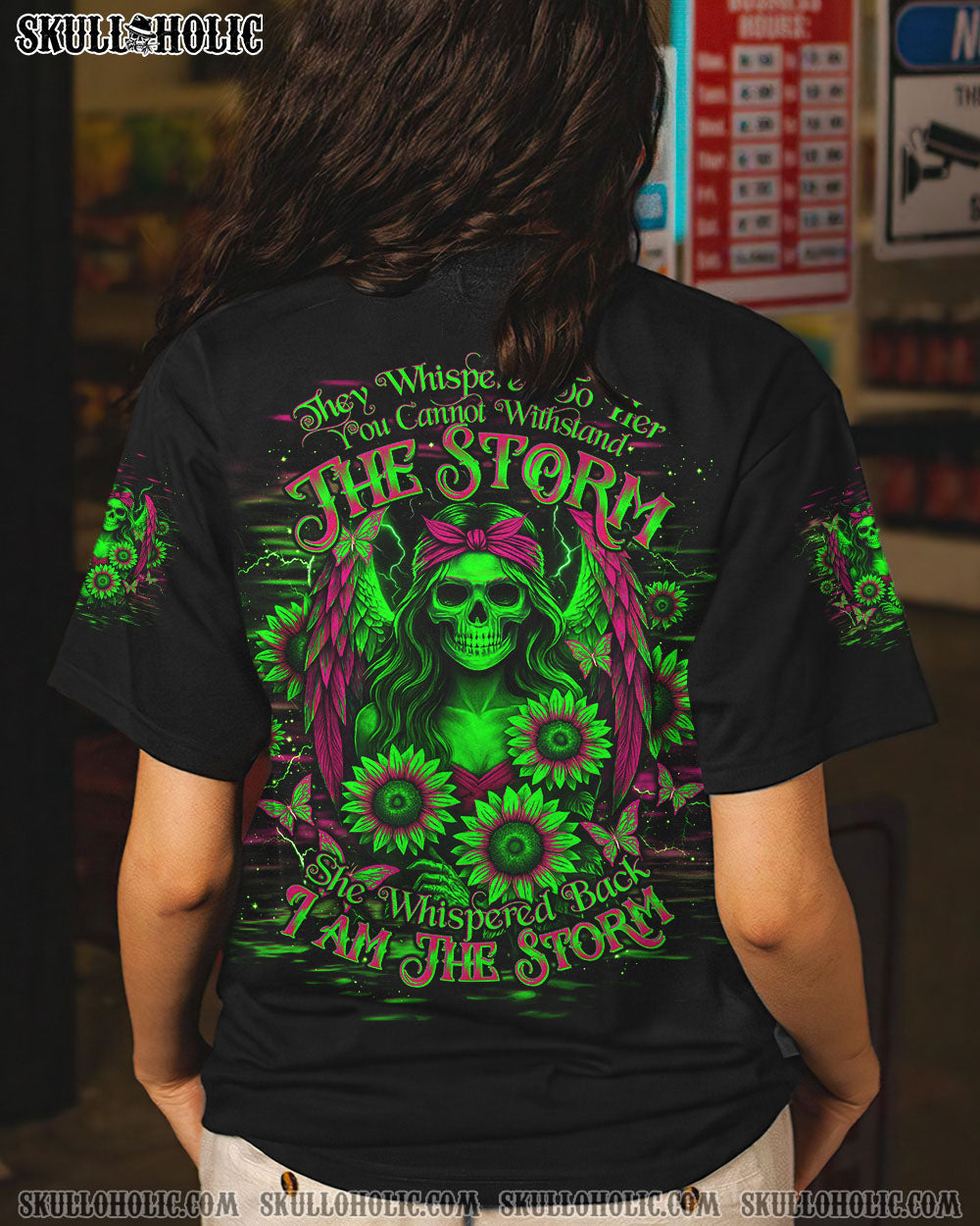 I AM THE STORM SKELETON WINGS SUNFLOWER ALL OVER PRINT   - TLTW1204252