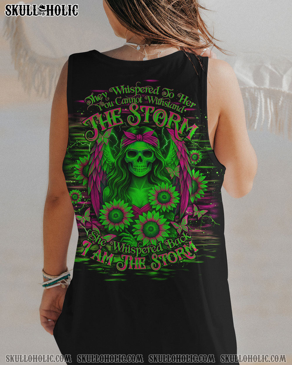 I AM THE STORM SKELETON WINGS SUNFLOWER ALL OVER PRINT   - TLTW1204252