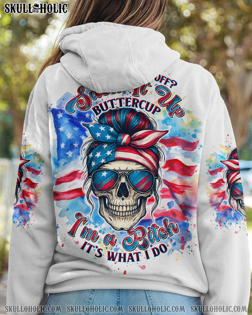 OH I PISS YOU OFF SKULL MESSY BUN ALL OVER PRINT - TLTW1704251