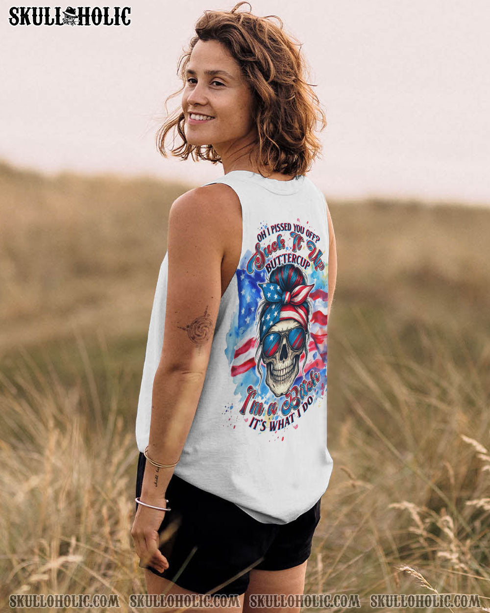 OH I PISS YOU OFF SKULL MESSY BUN ALL OVER PRINT - TLTW1704251