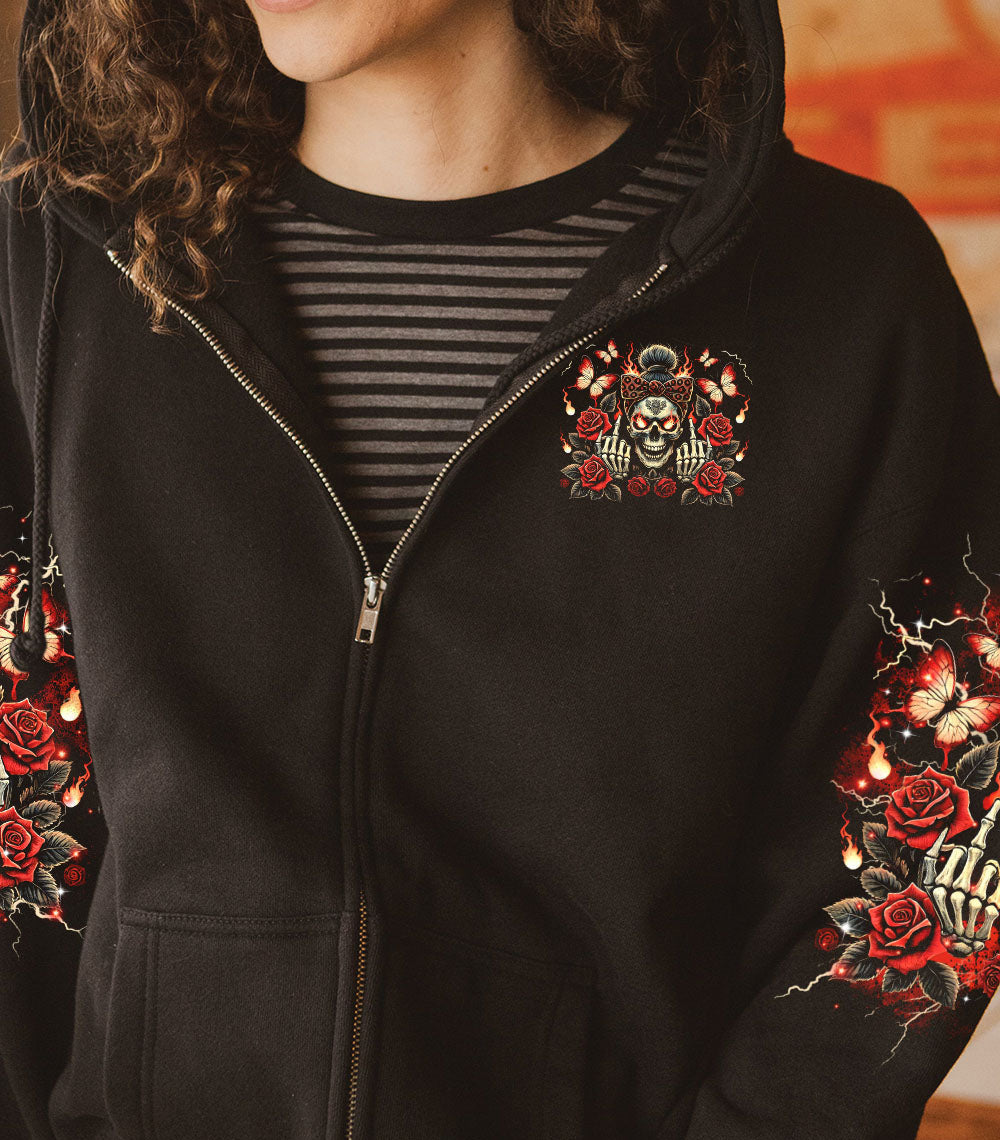 GOOD MOMS SAY BAD WORDS MESSY BUN SKULL ALL OVER PRINT - TLTR1903253