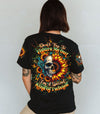 DON'T TRY TO FIGURE ME OUT SKULL SUNFLOWER BLACK ALL OVER PRINT - TLTW2003254