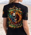 DON'T TRY TO FIGURE ME OUT SKULL SUNFLOWER BLACK ALL OVER PRINT - TLTW2003254