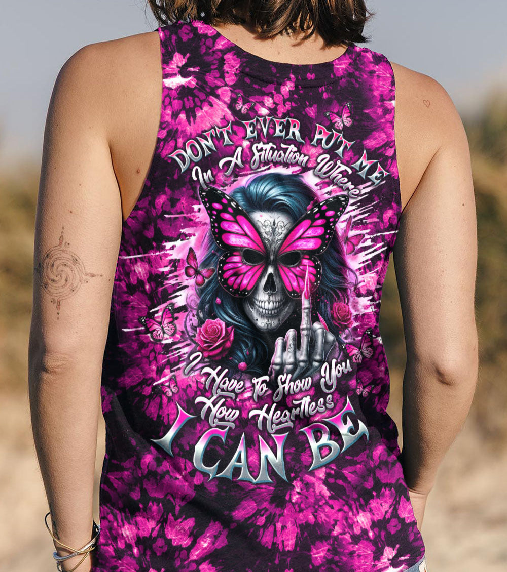 HOW HEARTLESS I CAN BE SKULL LADY TIE DYE ALL OVER PRINT - TLTW2102252