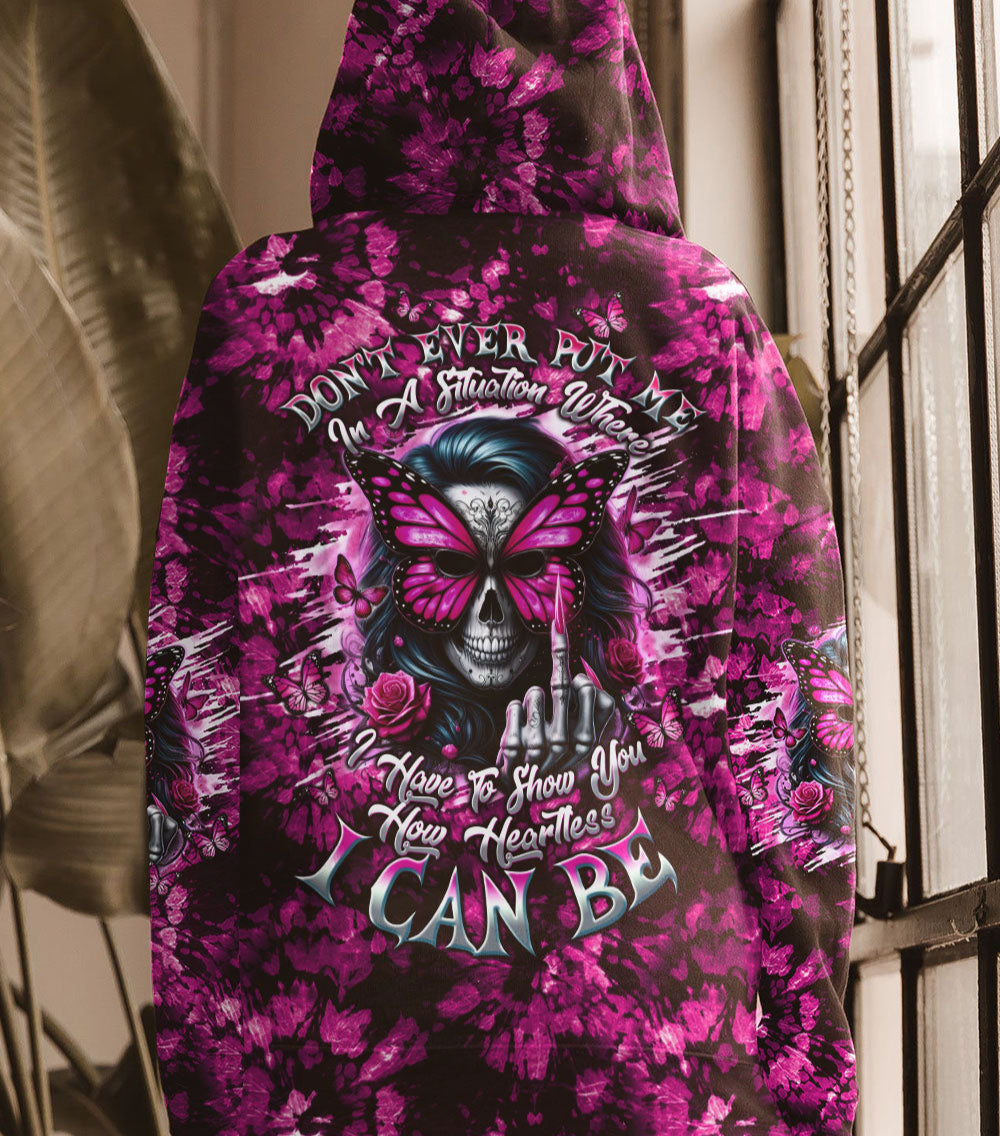 HOW HEARTLESS I CAN BE SKULL LADY TIE DYE ALL OVER PRINT - TLTW2102252