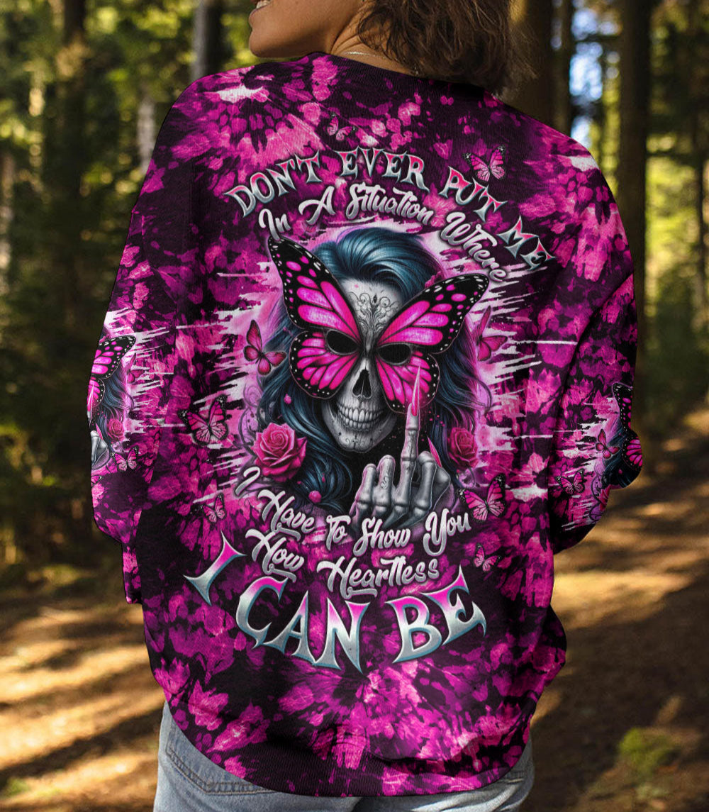 HOW HEARTLESS I CAN BE SKULL LADY TIE DYE ALL OVER PRINT - TLTW2102252