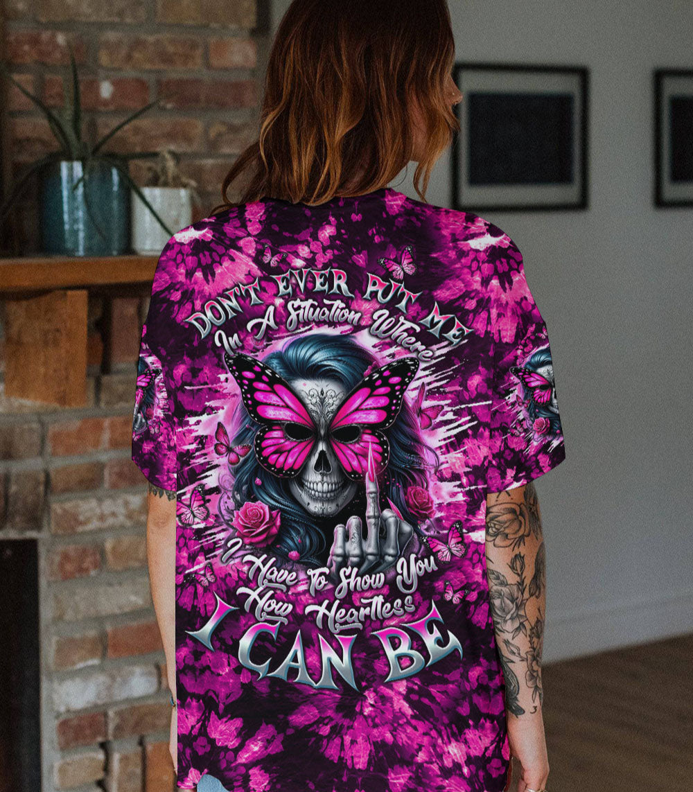 HOW HEARTLESS I CAN BE SKULL LADY TIE DYE ALL OVER PRINT - TLTW2102252