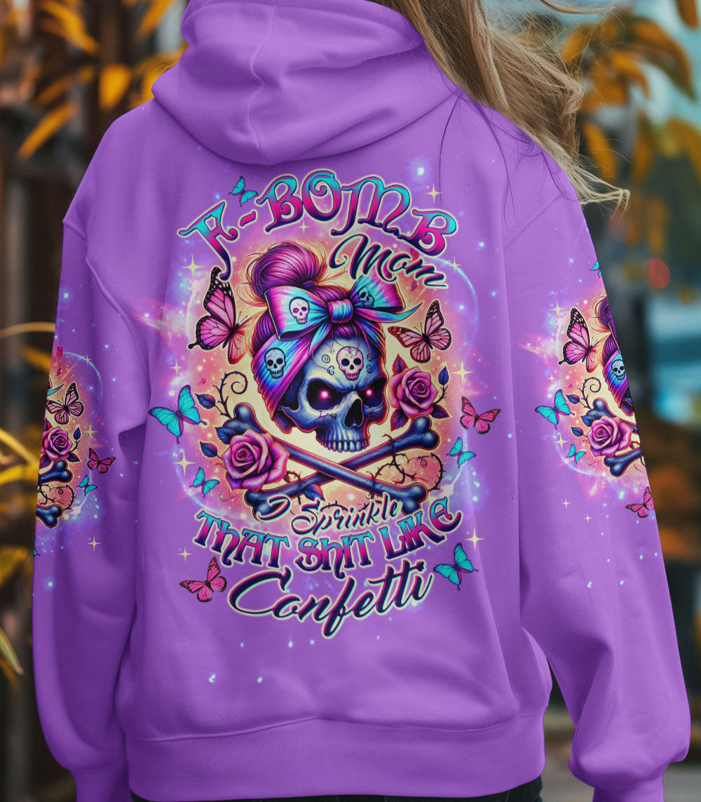 F-BOMB MOM MESSY BUN SKULL ALL OVER PRINT - TLTW2103251