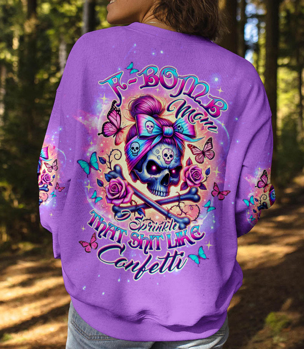 F-BOMB MOM MESSY BUN SKULL ALL OVER PRINT - TLTW2103251