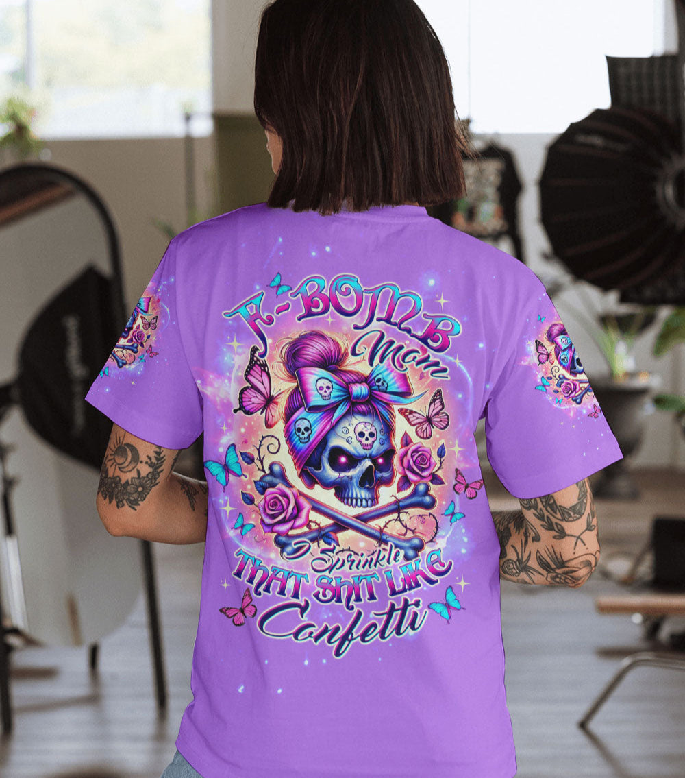 F-BOMB MOM MESSY BUN SKULL ALL OVER PRINT - TLTW2103251