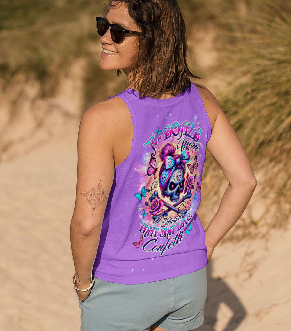 F-BOMB MOM MESSY BUN SKULL ALL OVER PRINT - TLTW2103251