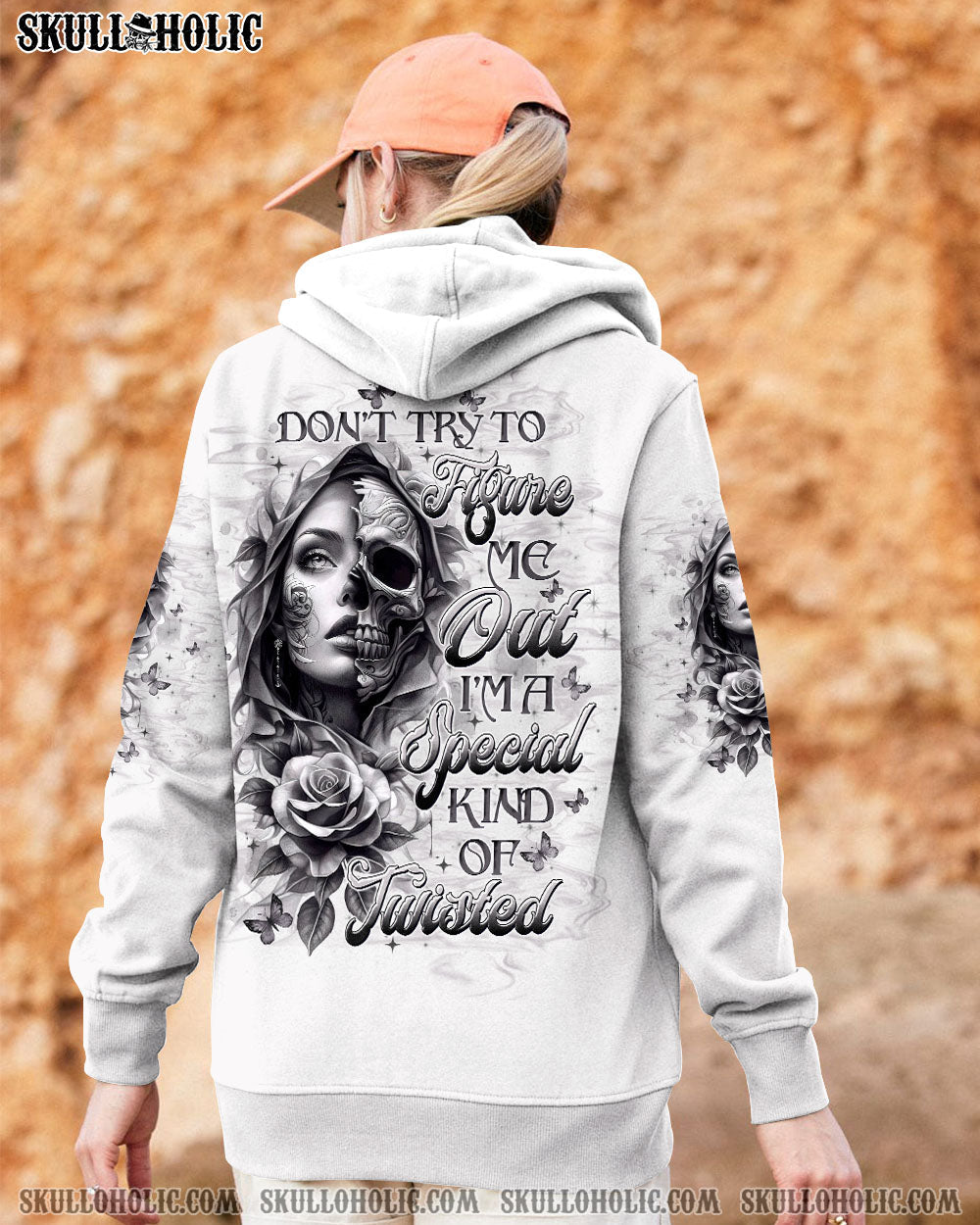 DON'T TRY TO FIGURE ME OUT SKULL LADY ALL OVER PRINT   - TLTW2103254