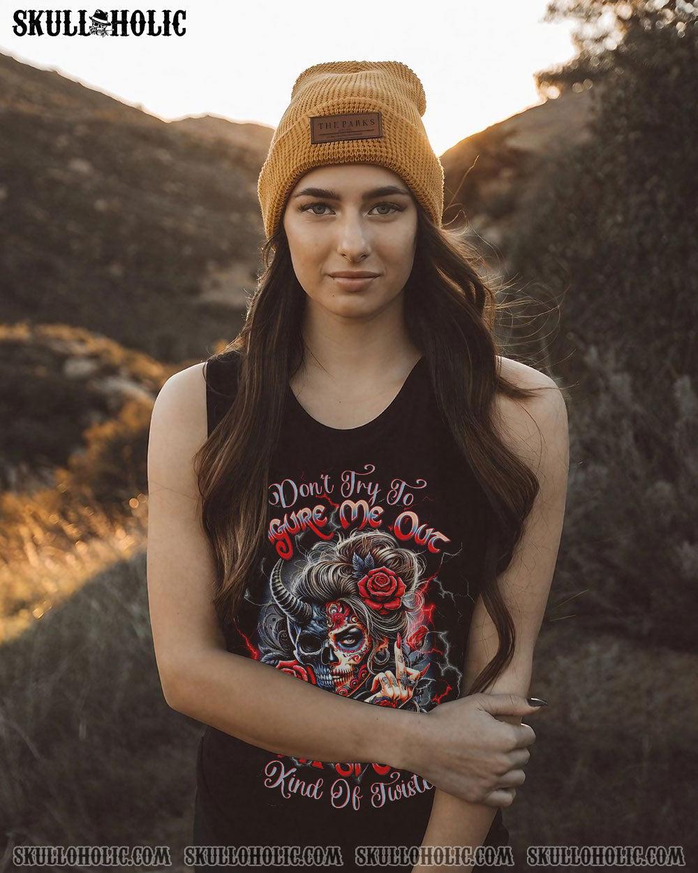 DON'T TRY TO FIGURE ME OUT SKULL ALL OVER PRINT   - TLTW2203251