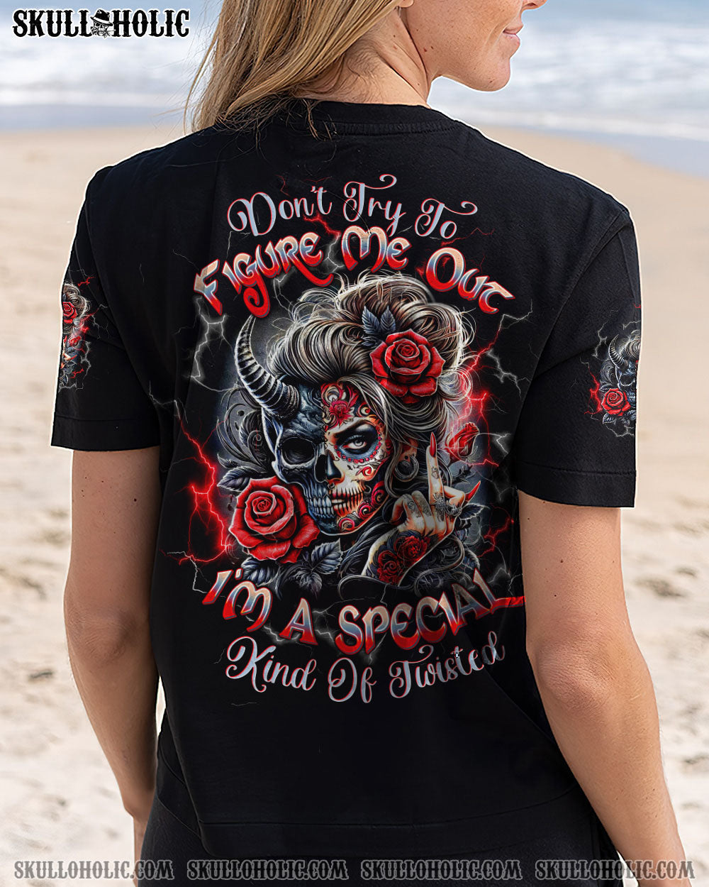 DON'T TRY TO FIGURE ME OUT SKULL ALL OVER PRINT   - TLTW2203251