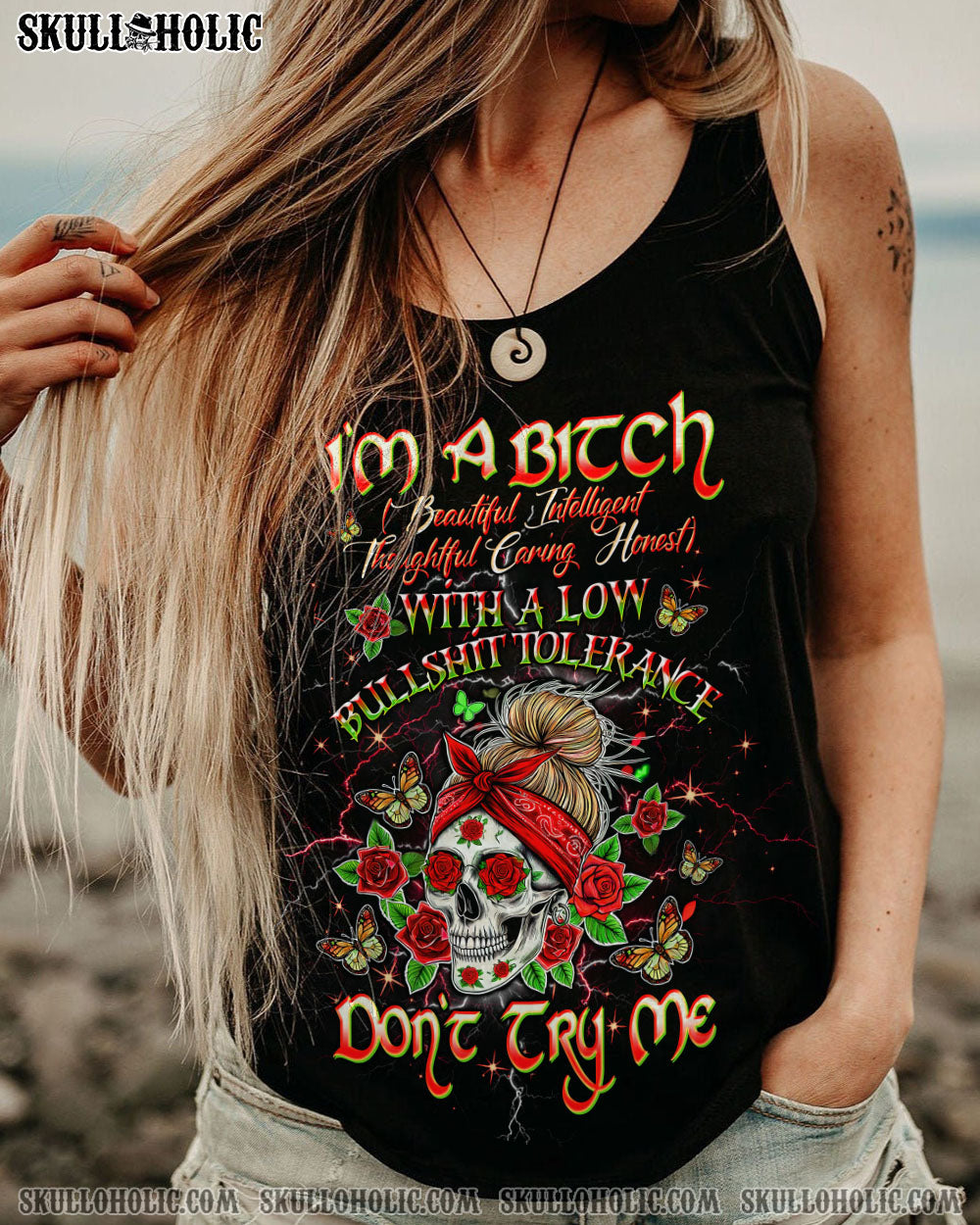 I'M A B DON'T TRY ME MESSY BUN ALL OVER PRINT  - TLTW2503252