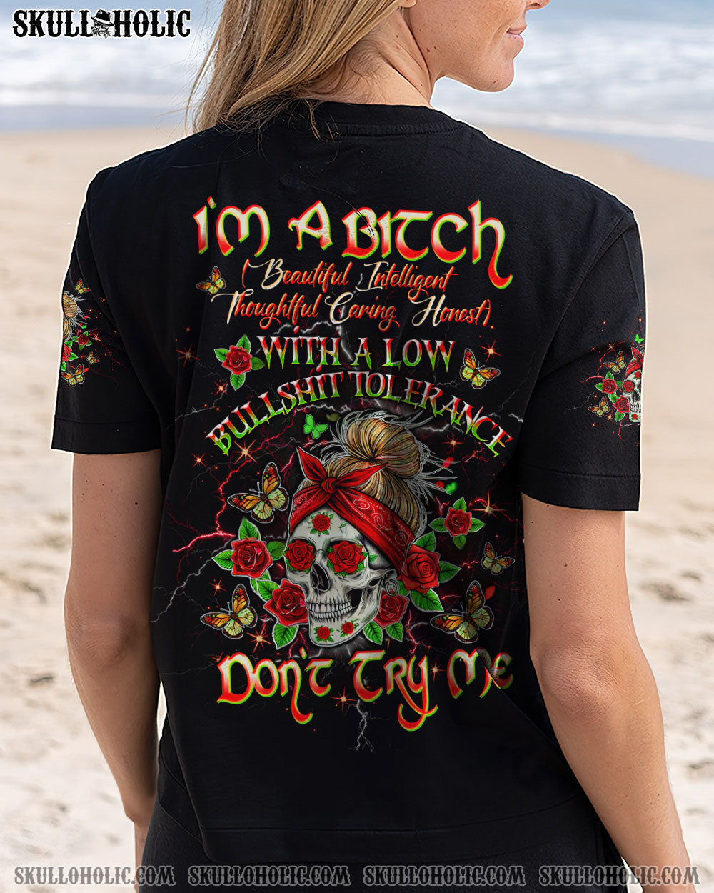 I'M A B DON'T TRY ME MESSY BUN ALL OVER PRINT  - TLTW2503252