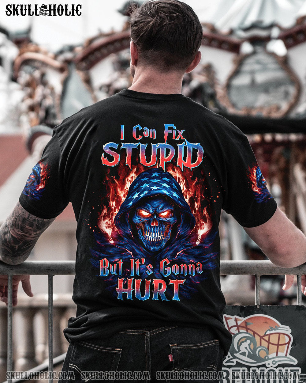 I CAN FIX STUPID BUT IT'S GONNA HURT AMERICA SKULL REAPER ALL OVER PRINT - TLTW2609233