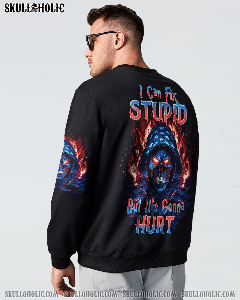 I CAN FIX STUPID BUT IT'S GONNA HURT AMERICA SKULL REAPER ALL OVER PRINT - TLTW2609233