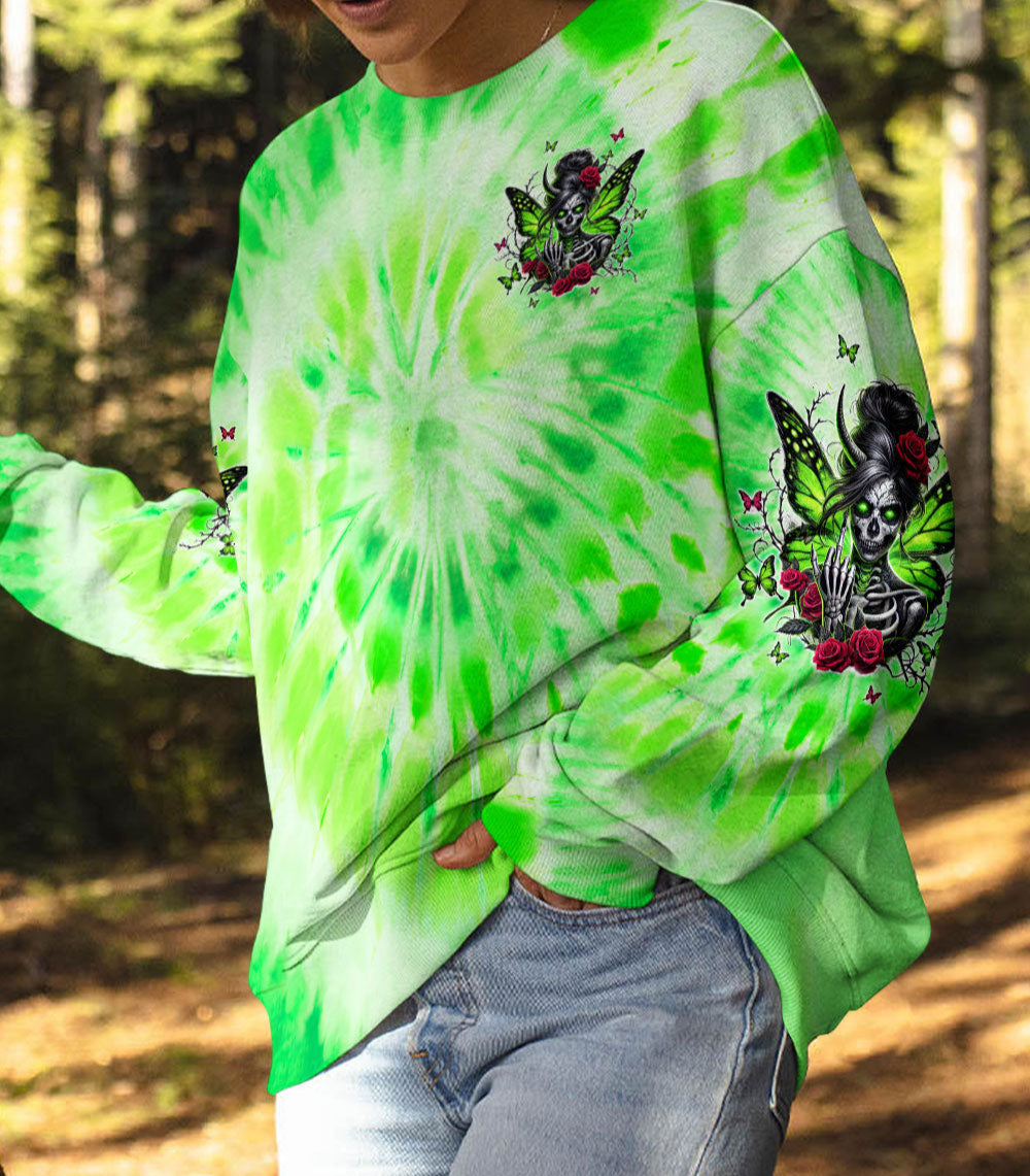 I'M A GOOD PERSON SKULL MESSY BUN TIE DYE  ALL OVER PRINT - TLTW2702251