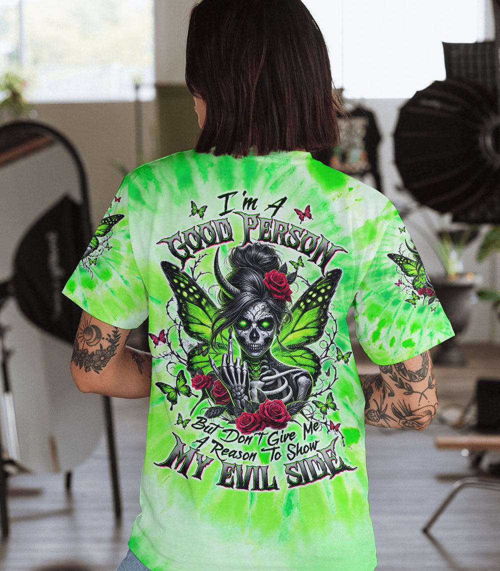 I'M A GOOD PERSON SKULL MESSY BUN TIE DYE  ALL OVER PRINT - TLTW2702251