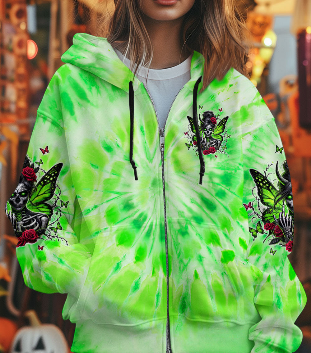 I'M A GOOD PERSON SKULL MESSY BUN TIE DYE  ALL OVER PRINT - TLTW2702251