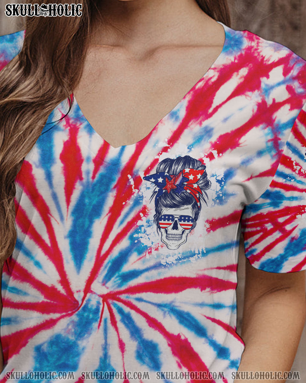 DON'T TRY TO FIGURE ME OUT MESSY BUN AMERICA TIE DYE ALL OVER PRINT - TLTW2706233