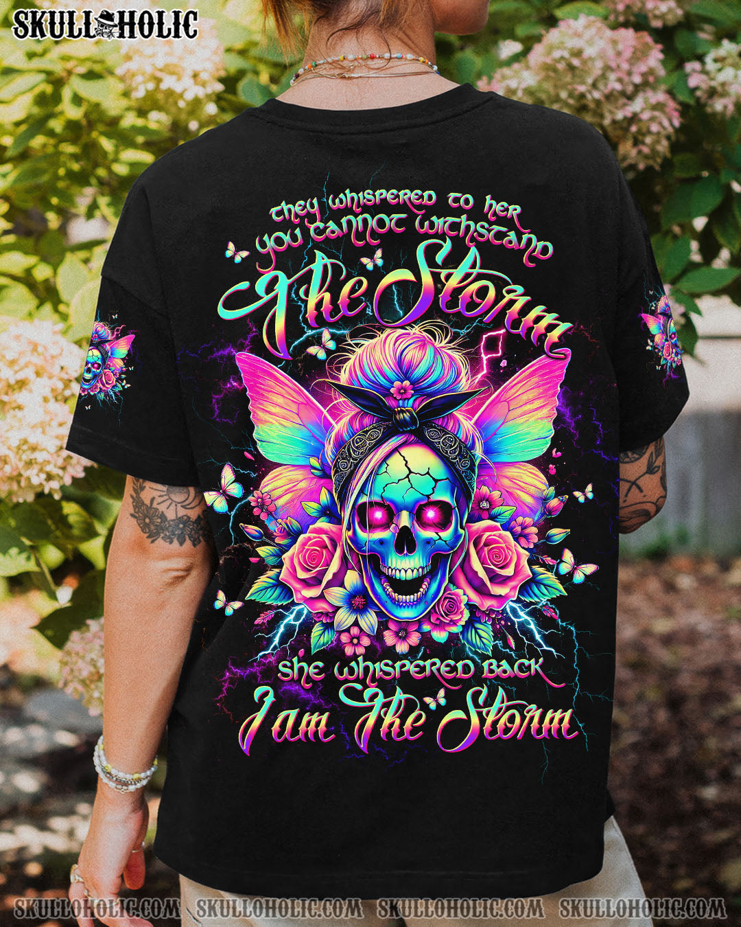 I AM THE STORM MESSY BUN SKULL ALL OVER PRINT - TLTW2803254