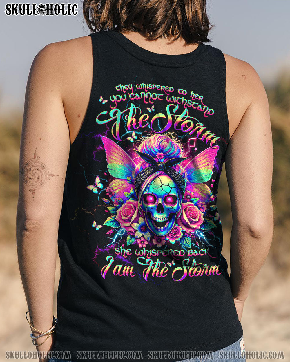 I AM THE STORM MESSY BUN SKULL ALL OVER PRINT - TLTW2803254