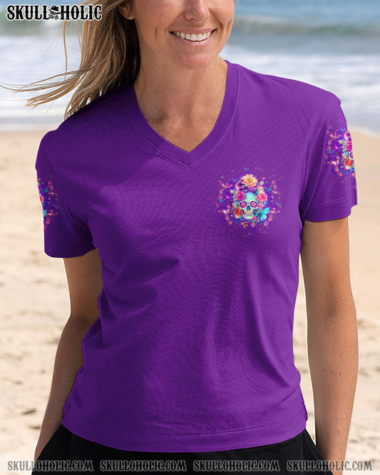I AM A SWEET GIRL  SKULL MESSY BUN  ALL OVER PRINT -  TLTW3103252