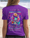I AM A SWEET GIRL  SKULL MESSY BUN  ALL OVER PRINT -  TLTW3103252