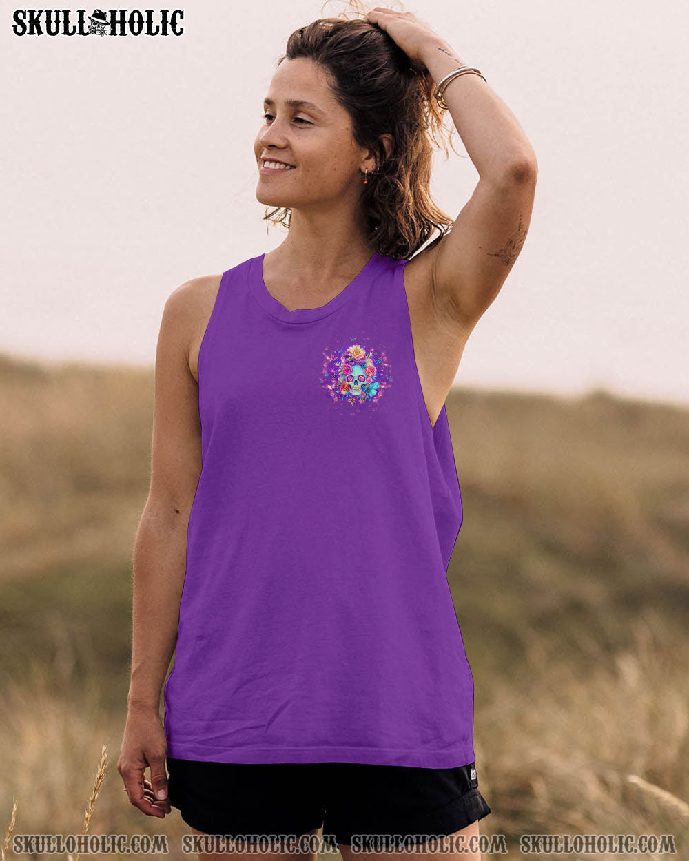 I AM A SWEET GIRL  SKULL MESSY BUN  ALL OVER PRINT -  TLTW3103252