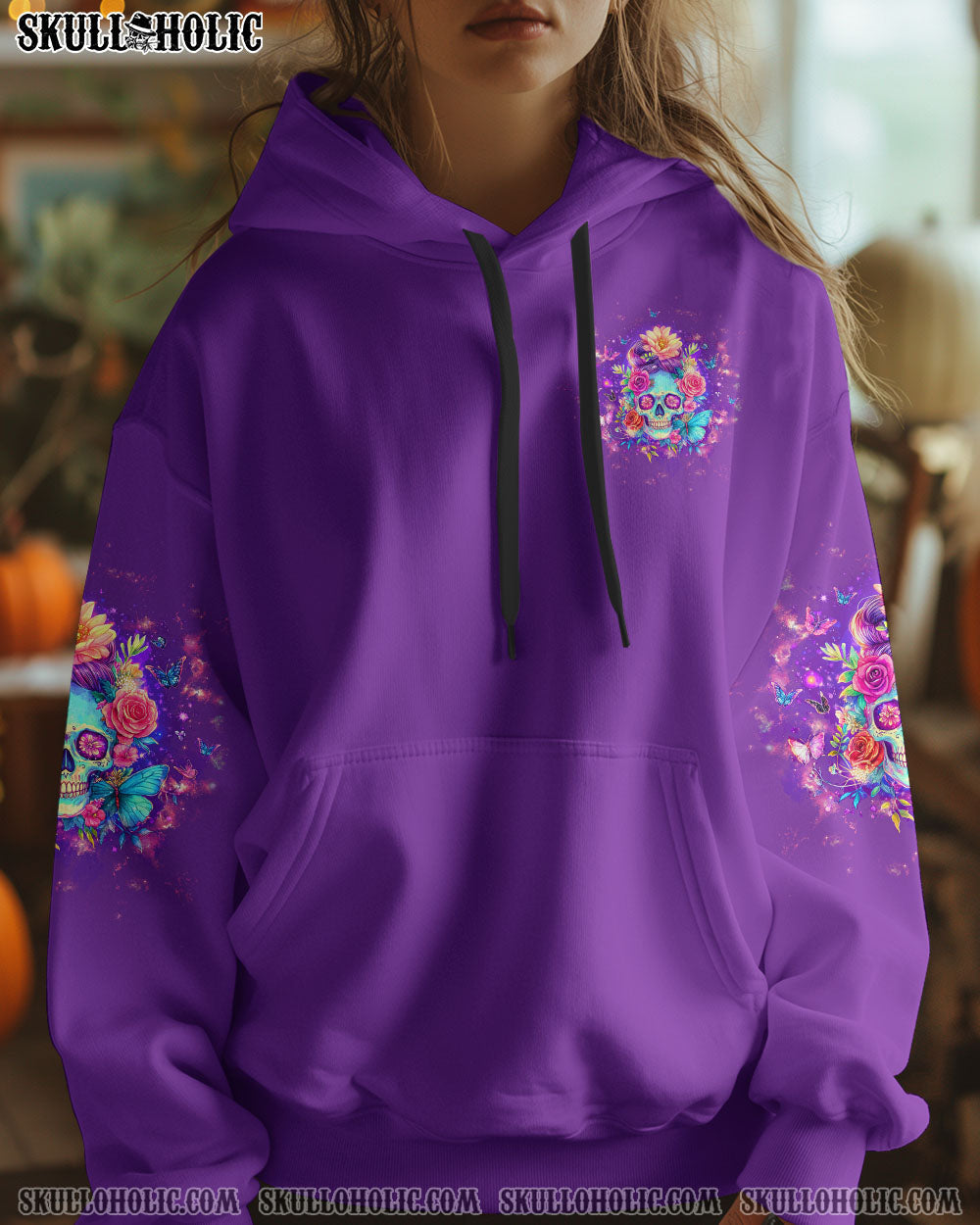 I AM A SWEET GIRL  SKULL MESSY BUN  ALL OVER PRINT -  TLTW3103252