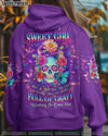 I AM A SWEET GIRL  SKULL MESSY BUN  ALL OVER PRINT -  TLTW3103252